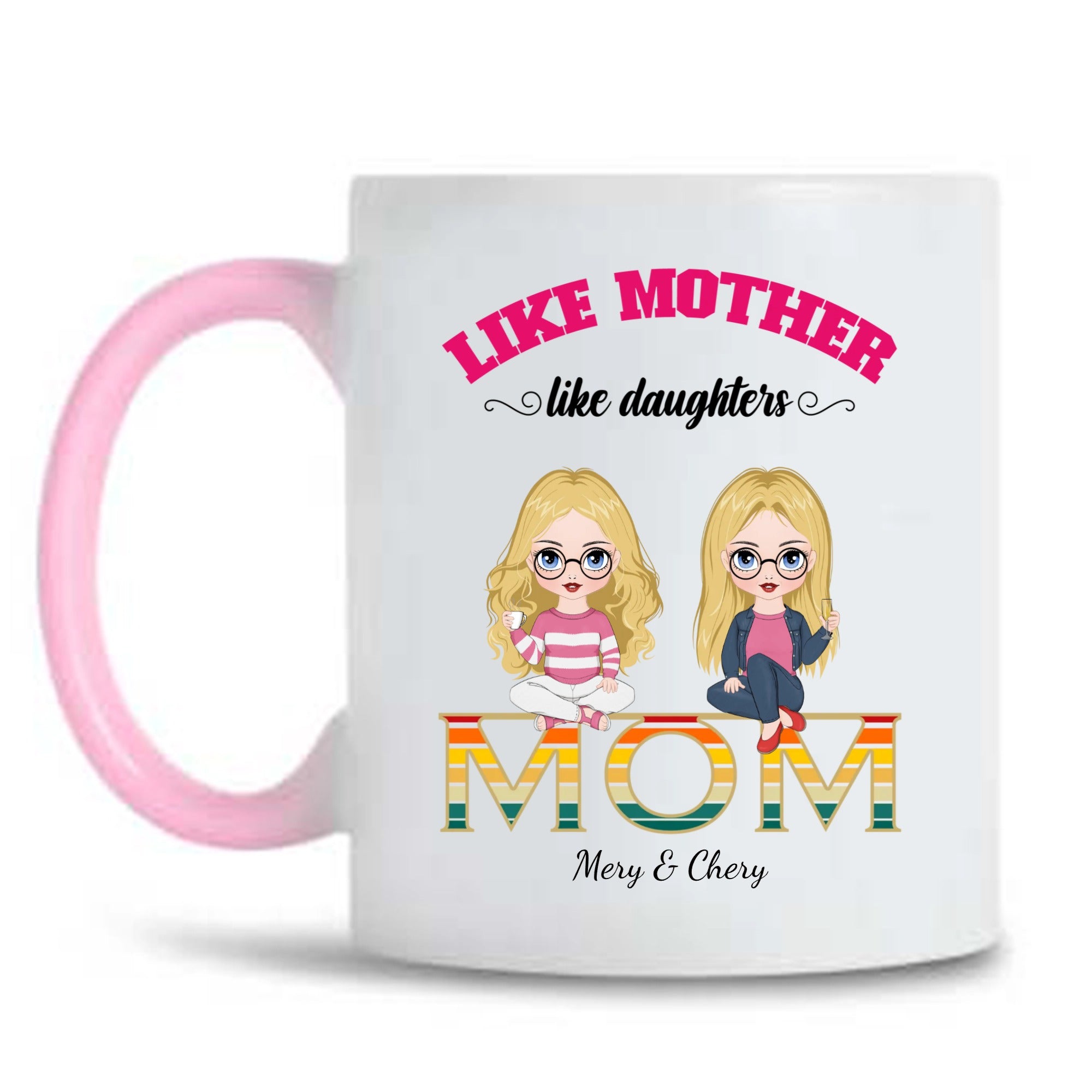 Like Mother Like Daughter, Personalized Mom & Daughter Mug, Unique Mother's Day Gift, Present For Mom, Daughter - thoughtygift.com