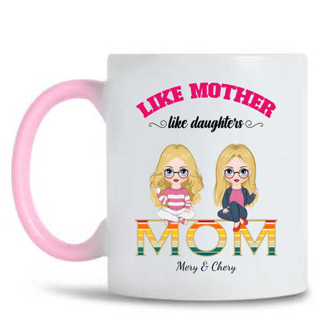 Like Mother Like Daughter, Personalized Mom & Daughter Mug, Unique Mother's Day Gift, Present For Mom, Daughter - thoughtygift.com
