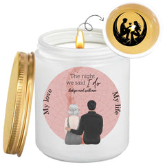 Personalized Wedding Memory Candle Custom Romantic Gift for Couples, Anniversary Keepsake, Engagement Celebration, and Valentine’s Day with Star Map & Hidden Surprise Inside - thoughtygift.com
