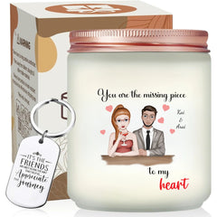 Personalized Couple Illustrations Scented Candle, Elegant Gift for Couples, Valentine Gift, Anniversary