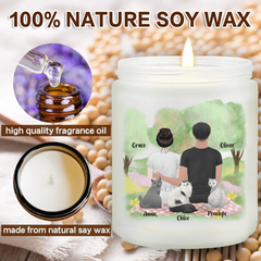 Personalized Couple & Cats Candle A Love Story in the Park, Hidden Image Scented Candle, Best Gift For Cat Lovers, Couple, Meaningful Gift For Him/Her on Valentine's Day, Anniversary - thoughtygift.com