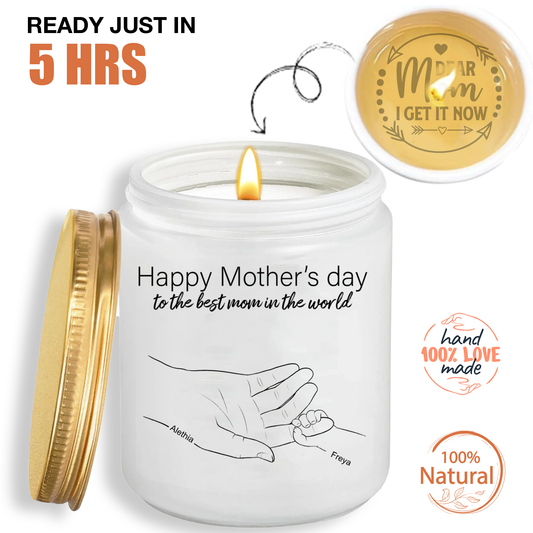 Personalized Mother's Day Candle  A Heartfelt Gift For Mom, Hidden Wonderful Message With Mom's Name And Kid's Name Candle, Best Mom ever gifts - thoughtygift.com