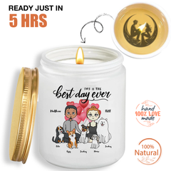 Personalized Wedding Candle Best Day Ever Custom Couple & Pets Keepsake Gift, Hidden Image Scented Candle, Meaningful Present For Him/Her, Valentine's Day, Anniversary - thoughtygift.com