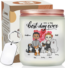 Personalized Wedding Candle Best Day Ever Custom Couple & Pets Keepsake Gift, Hidden Image Scented Candle, Meaningful Present For Him/Her, Valentine's Day, Anniversary - thoughtygift.com
