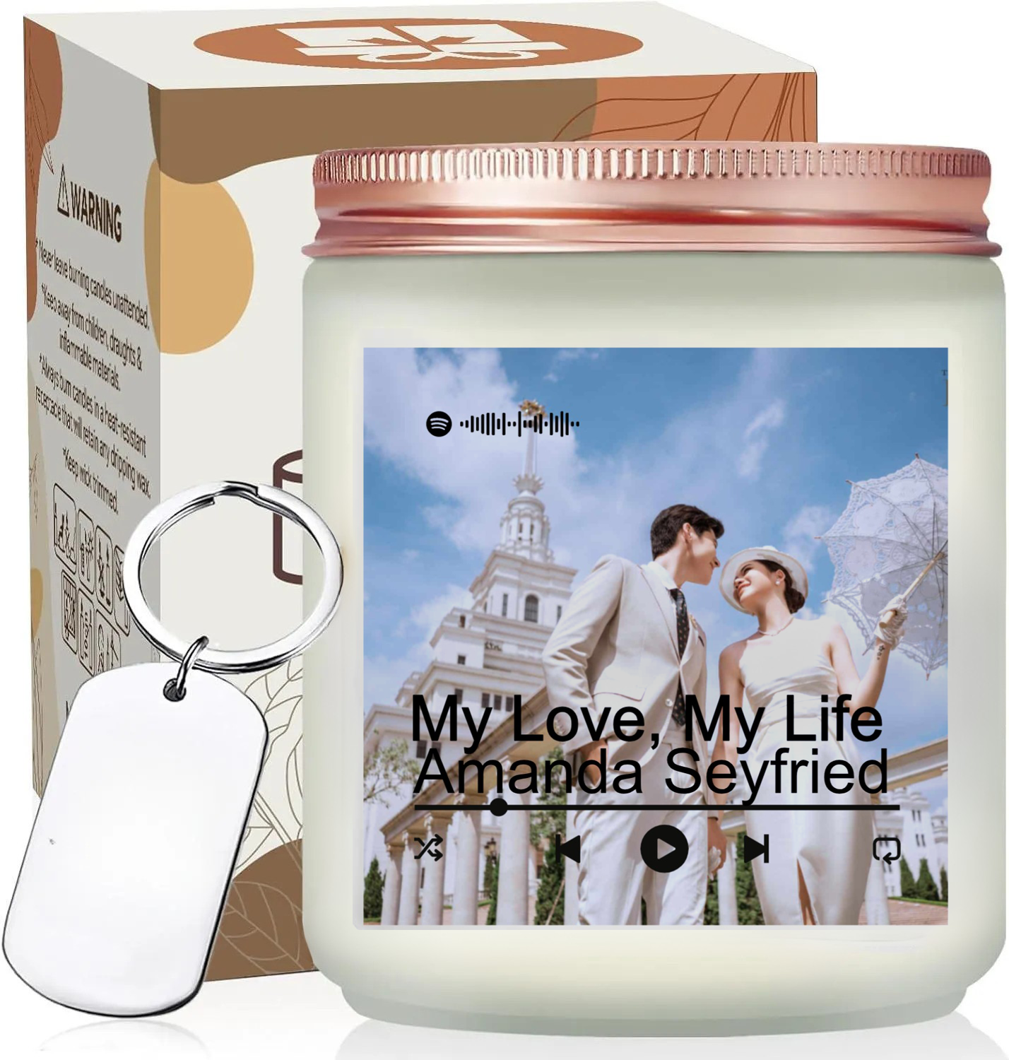 Personalized Song Candle with Custom Photo & Hidden Image – Romantic Scented Candle Gift for Couples, Anniversary, Valentine's Day, Gift For Her/Him - thoughtygift.com