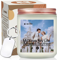 Personalized Song Candle with Custom Photo & Hidden Image – Romantic Scented Candle Gift for Couples, Anniversary, Valentine's Day, Gift For Her/Him - thoughtygift.com