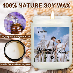 Personalized Song Candle with Custom Photo & Hidden Image – Romantic Scented Candle Gift for Couples, Anniversary, Valentine's Day, Gift For Her/Him - thoughtygift.com