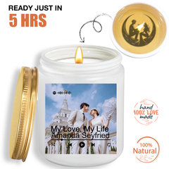 Personalized Song Candle with Custom Photo & Hidden Image – Romantic Scented Candle Gift for Couples, Anniversary, Valentine's Day, Gift For Her/Him - thoughtygift.com