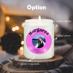 Personalized Song & Photo Candle A Unique Gift For Her/Him, Hidden Image Scented Candle, Perfect Present for Valentine, Anniversary, Birthday - thoughtygift.com