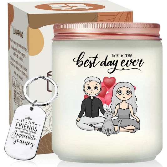 Custom Family And Cat Scented Candle, Candle With Keychain, Gift For Family, Pet Lovers - thoughtygift.com