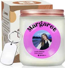 Personalized Song & Photo Candle A Unique Gift For Her/Him, Hidden Image Scented Candle, Perfect Present for Valentine, Anniversary, Birthday - thoughtygift.com