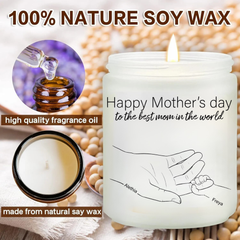 Personalized Mother's Day Candle  A Heartfelt Gift For Mom, Hidden Wonderful Message With Mom's Name And Kid's Name Candle, Best Mom ever gifts - thoughtygift.com