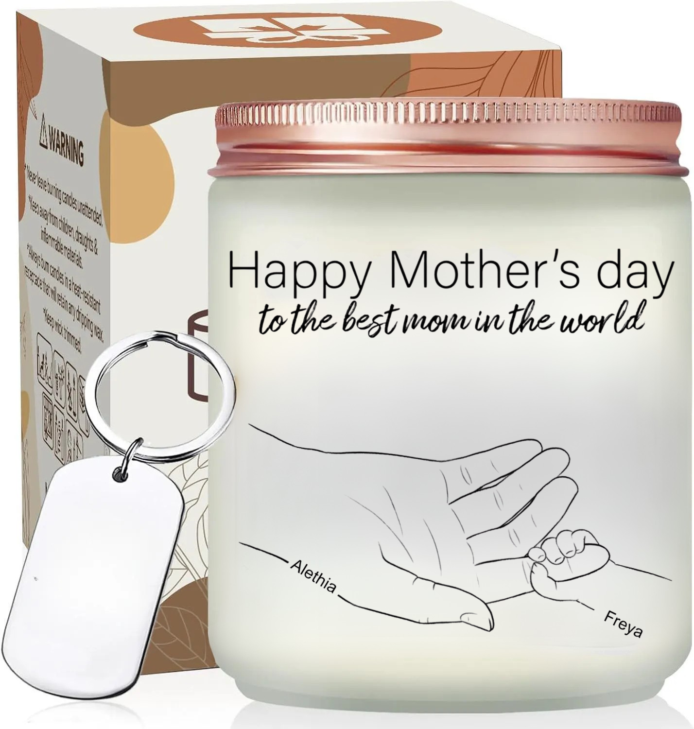Personalized Mother's Day Candle  A Heartfelt Gift For Mom, Hidden Wonderful Message With Mom's Name And Kid's Name Candle, Best Mom ever gifts - thoughtygift.com