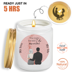 Personalized Wedding Memory Candle Custom Romantic Gift for Couples, Anniversary Keepsake, Engagement Celebration, and Valentine’s Day with Star Map & Hidden Surprise Inside - thoughtygift.com