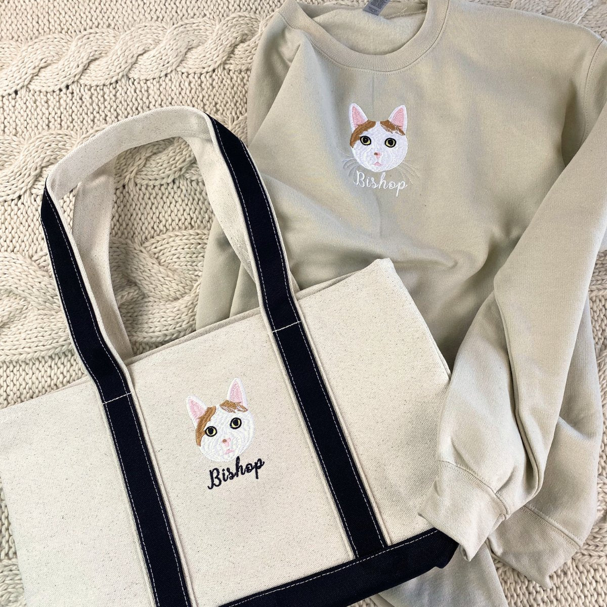 Custom Pet Portrait Embroidered Sweatshirt or Hoodie - Cherish Your Furry Friend