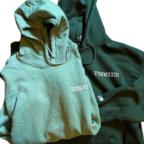 Embroidered Roman Numeral Sweatshirt & Hoodie - Personalized Anniversary Gift