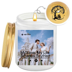 Personalized Song Candle with Custom Photo & Hidden Image – Romantic Scented Candle Gift for Couples, Anniversary, Valentine's Day, Gift For Her/Him - thoughtygift.com