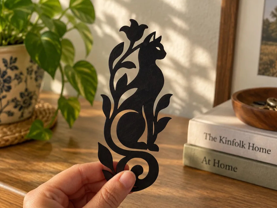 Custom Cursive Script Laser Cut Wooden Bookmark & Tag