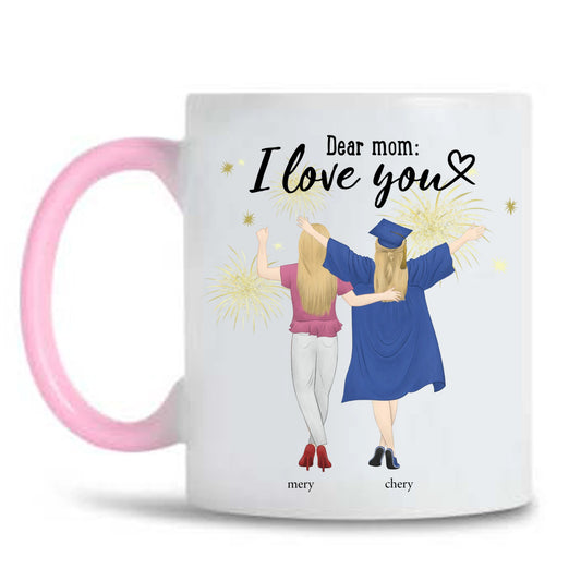 Personalized Graduation Coffee Mug, Custom Mom Cups, Gift For Mom And Children - thoughtygift.com