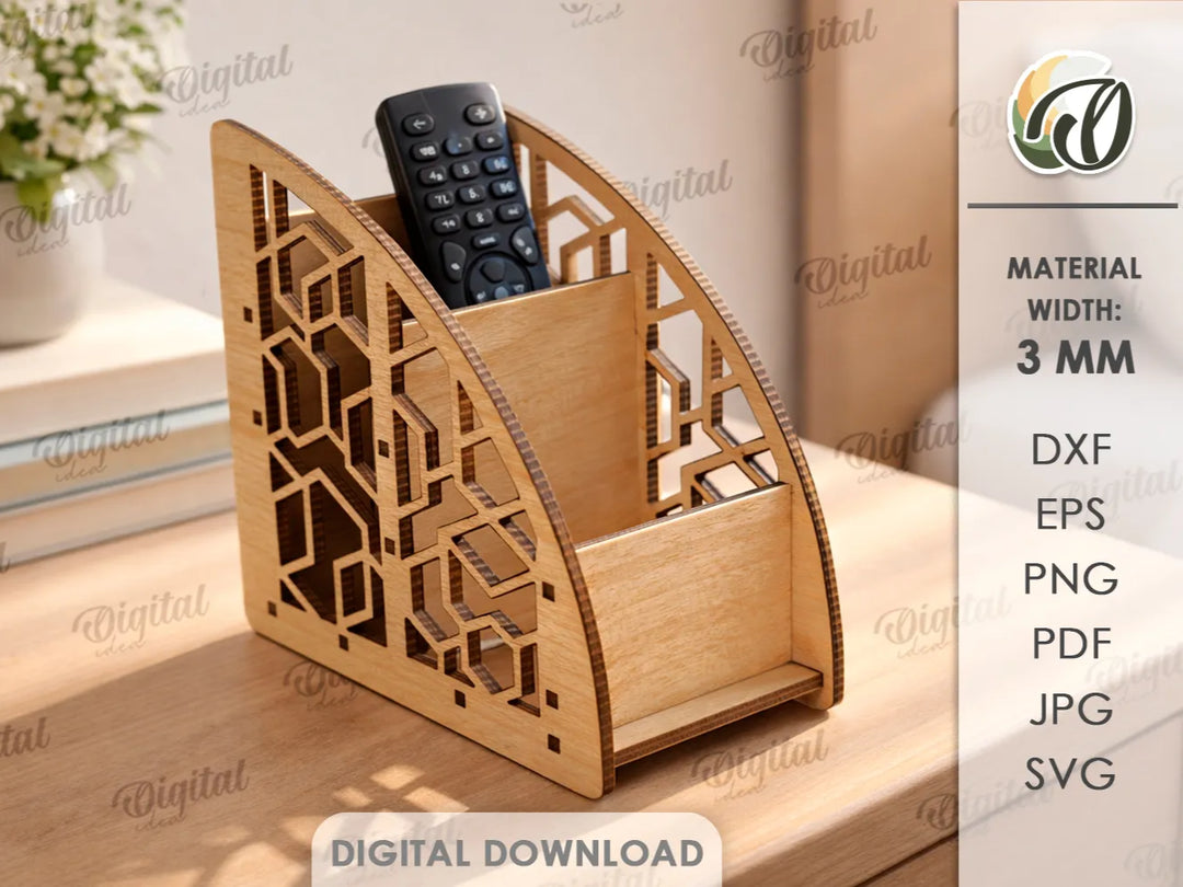 Custom Laser Cut Interlocking Wooden Desk Phone Stand
