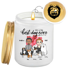 Personalized Wedding Candle Best Day Ever Custom Couple & Pets Keepsake Gift, Hidden Image Scented Candle, Meaningful Present For Him/Her, Valentine's Day, Anniversary - thoughtygift.com
