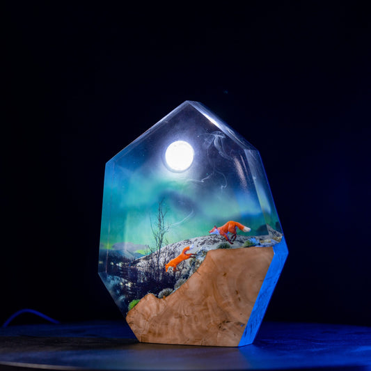 Epoxy Lamp – Custom Night Light Aurora Borealis