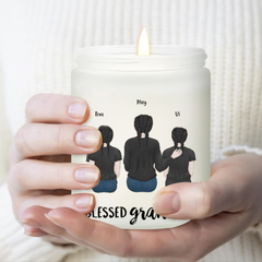 "Blessed Grandma" Scented Candle With Keychain, Personalized Gift For Grandma, Best Gift For Grandma From Children, Grandkids
