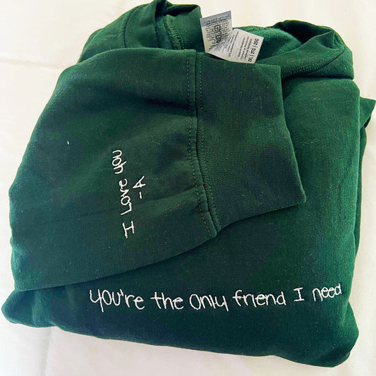 Personalized Embroidered Handwriting Sweatshirt - Custom Keepsake Gift