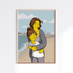 Custom Simpson Style Portrait, Personalized Mother And Children Photo, Funny Mother's Day Gift