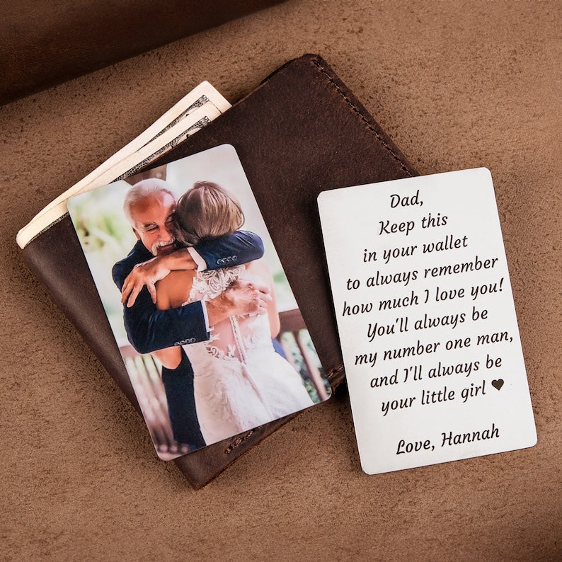 Custom handwriting wallet insert for Daddy, Childs drawing picture, Handwriting wallet card with photo, Personalized drawing wallet card