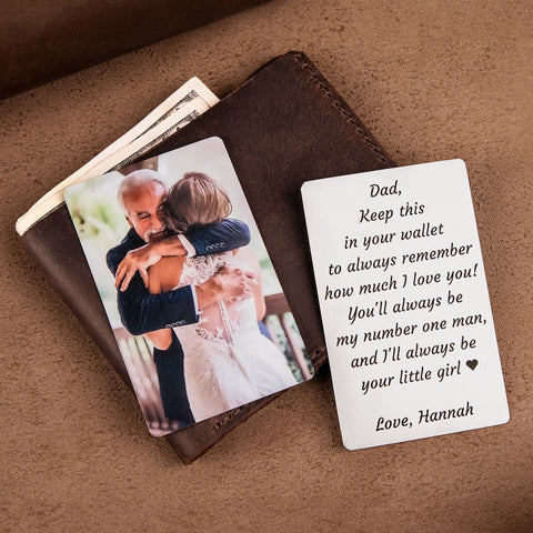 Custom handwriting wallet insert for Daddy, Childs drawing picture, Handwriting wallet card with photo, Personalized drawing wallet card