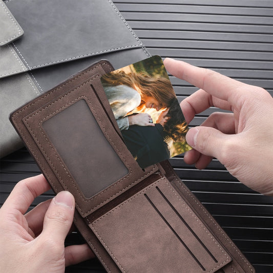 Custom Metal Photo Wallet Card,Personalised Picture Wallet Insert, Wallet Insert Gift For Him/Her,Anniversary Gift - Photo Love Note Card