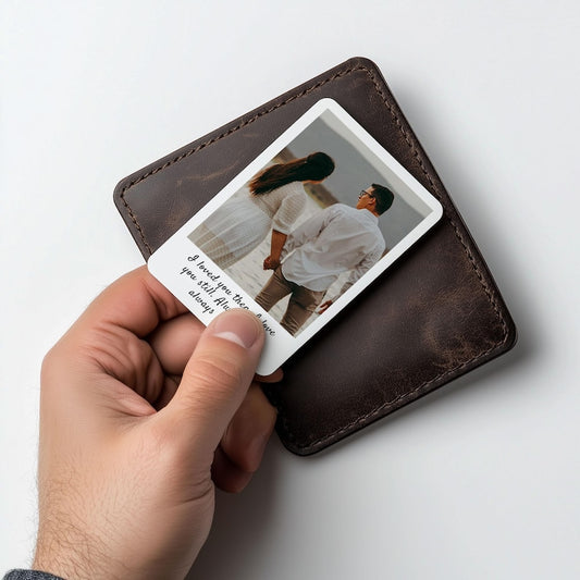 Gift for Boyfriend Personalized Metal Wallet Insert Custom Photo Wallet Card Romantic Gift for Him Anniversary Keepsake Sentimental Gift