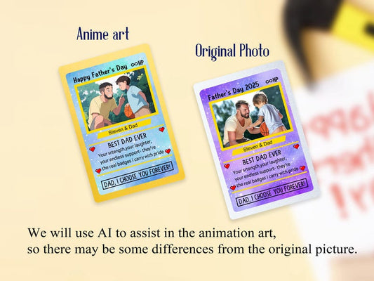 Personalized Father's Day Pokemon Card, PokeDad Gifts,Custom Dad Metal Wallet Card, Fathers Day Gift For Daddy,Gift for Him,Fathers Day Gift