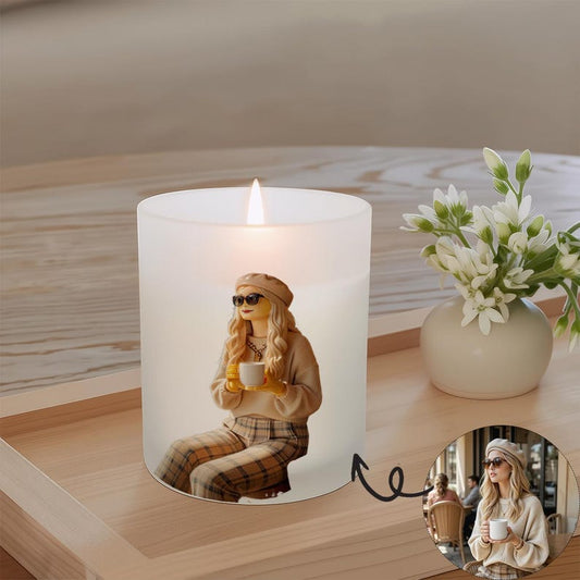 Custom Brick Toy Style Candle – Personalized Photo Illustration For Lover | Custom Photo Gift For Everyone |