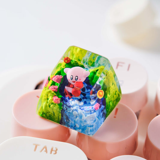 Kirby Sleeping Keycap - Custom Handmade Resin SA Profile Escape Key