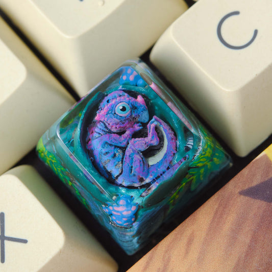 Keycaps Artisan Dinosaur ESC, Custom Resin keycap, 3d printed handmade,mechanical keyboard,Purple keycaps,keycap Cherry MX,boyfriend gift