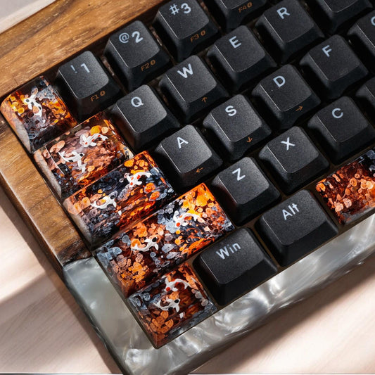 Keycap Koi fish artisan keycap,Custom Handmade keycaps,Keycaps anime cute,orange black keycaps, mechanical keyboard,gift ideas,Handmade gift
