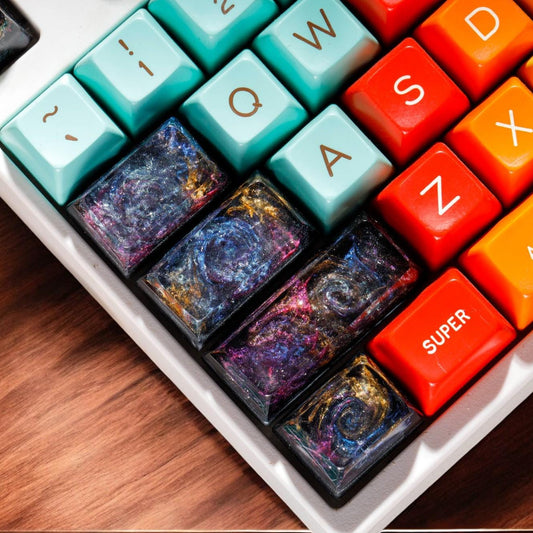 Galaxy Artisan Keycaps, Custom Artisan Keycaps,Cute anime keycaps, Galaxy Purple Keycaps,boyfriend gift box, gift ideas, birthday gifts