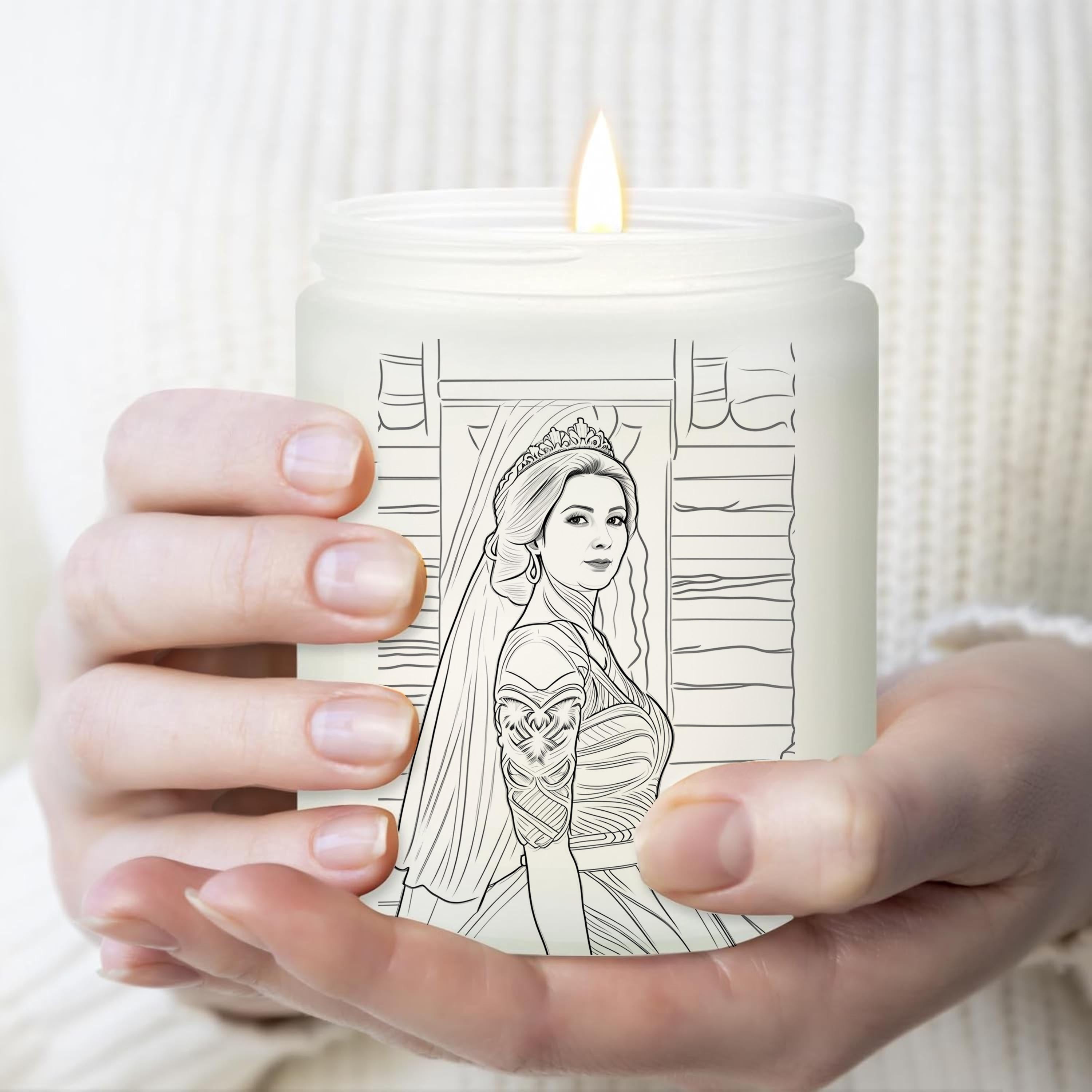 Custom Faceless Scented Candle ,One Line Art Drawing Portrait Sketch Minimalist Art Tattoo Design ,Mom Gift Parent Child Unique Gift Idea