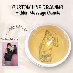 Custom Faceless Scented Candle ,One Line Art Drawing Portrait Sketch Minimalist Art Tattoo Design ,Mom Gift Parent Child Unique Gift Idea