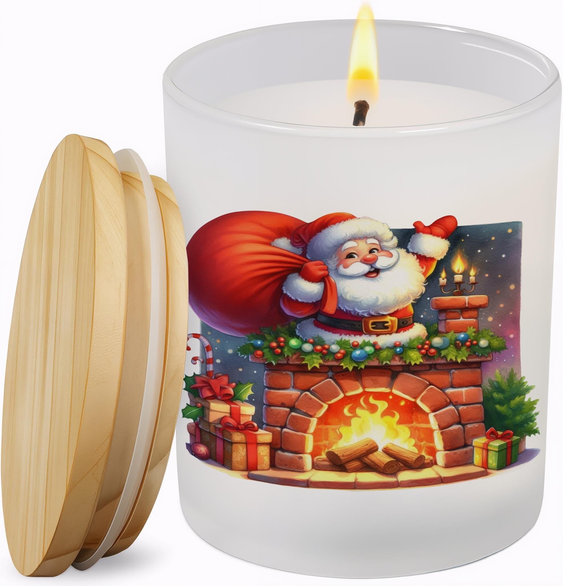 Custom Santa Illustration Candle – Custom Scented Candle For Christmas | Funny Gift For Kids, Family