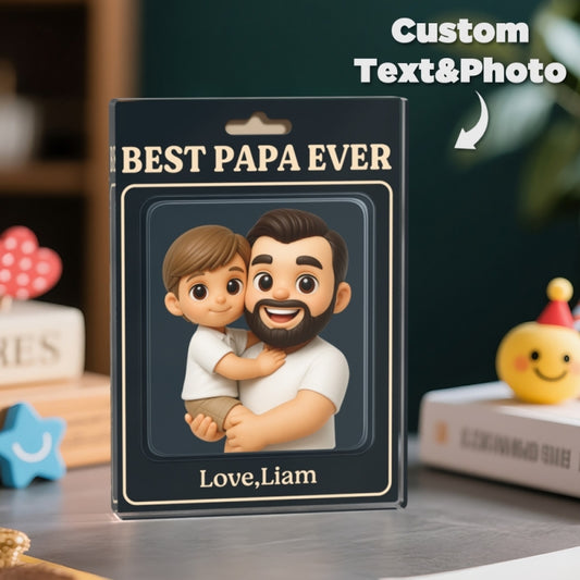 Personalized Dad & Kids Action Figure Acrylic Block - Unique Father's Day Gift