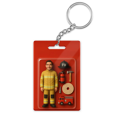 Fully Body Custom 3D Effect Action Figure Pack Packaging Toy Box Style Art Gift Personalized 2D Printing Acrylic Keychain Gift for Mother