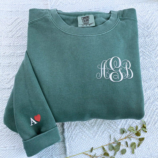 Personalized Embroidered Monogram Sweatshirt | ThoughtyGift