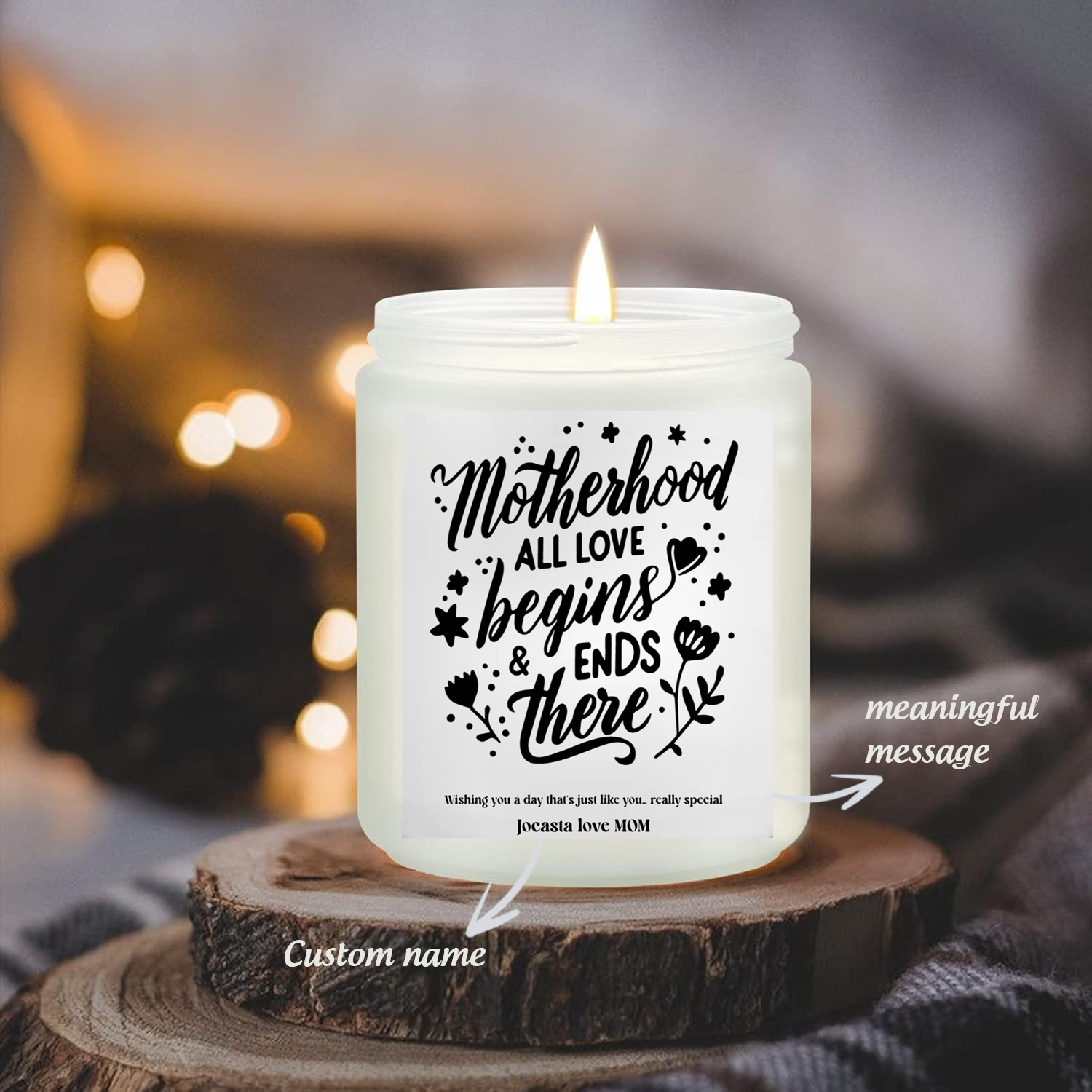 Custom Engagement Candle Funny Gift For Mother's Day, Hidden Message Scented Candle, Custom Name Candle - thoughtygift.com
