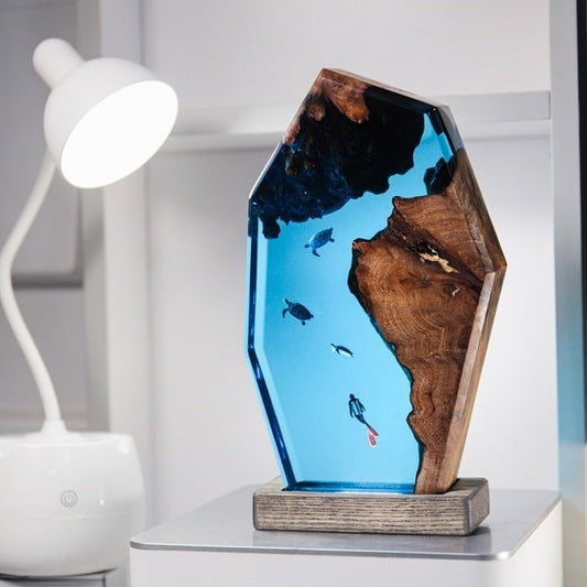 Epoxy Lamp – Custom Night Light Deep Ocean