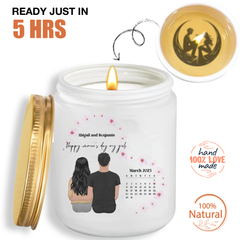 Personalized Women's Day Calendar Scented Candle – Custom Engraved Gift for Her, Hidden Image Candle, Unique Gift for Women's Day - thoughtygift.com