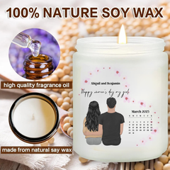 Personalized Women's Day Calendar Scented Candle – Custom Engraved Gift for Her, Hidden Image Candle, Unique Gift for Women's Day - thoughtygift.com