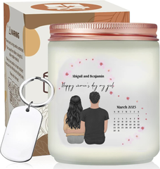 Personalized Women's Day Calendar Scented Candle – Custom Engraved Gift for Her, Hidden Image Candle, Unique Gift for Women's Day - thoughtygift.com